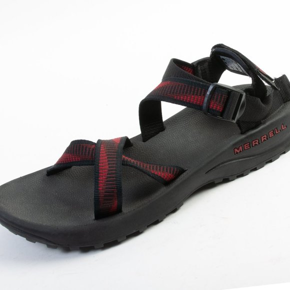 Merrell Python Black and Red Strap Sandals - Picture 2 of 5